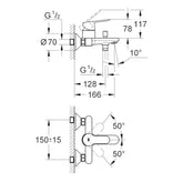 GROHE "Start Edge" Badeweannenarmatur (chrom)